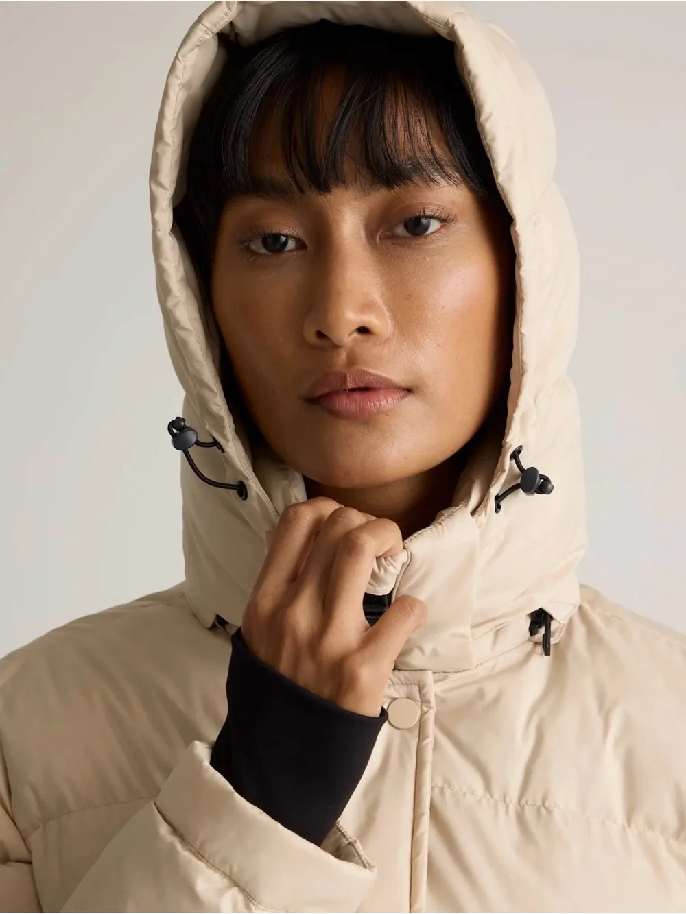 Quince Responsible Down Cropped Puffer in Oatmilk Size Small 922